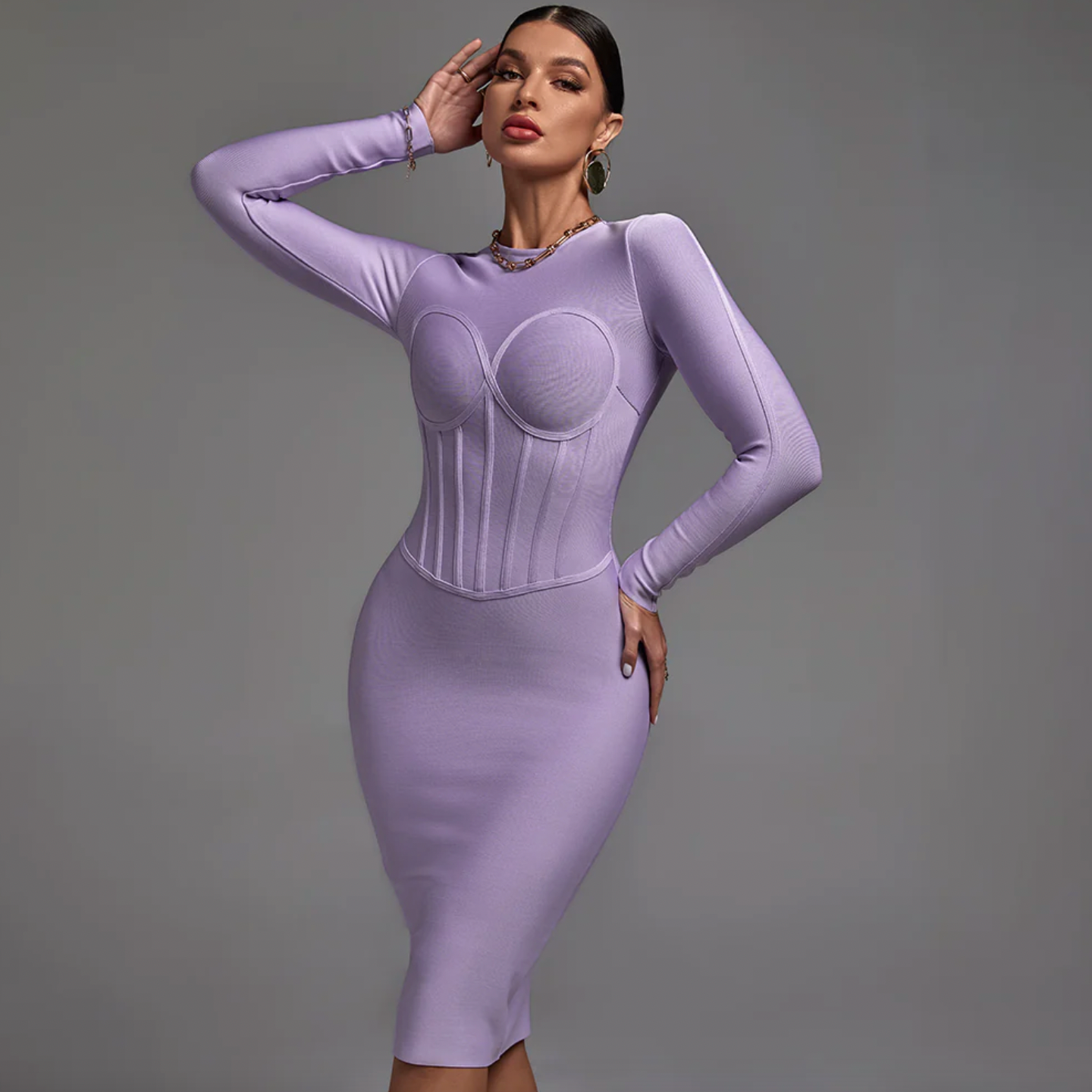 Purple Bandage Dress